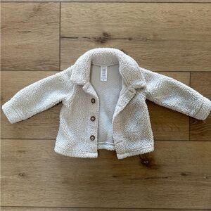Cozy Cream Sherpa Jacket 12M
